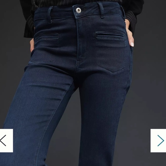 Anthropologie Pilcro Dark Wash Mid Rise Slim Bootcut Jeans Size 23 New Boho - Picture 2 of 16